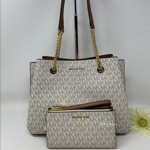 Michael Kors Teagen Large Long Drop Tote Set